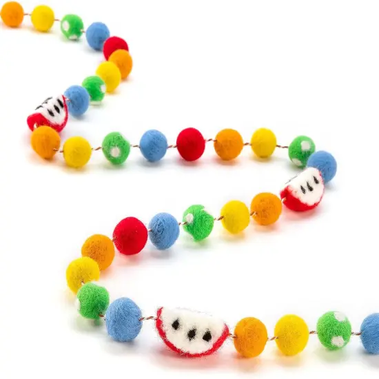 Back to School Apple Felt Ball Garland {5}