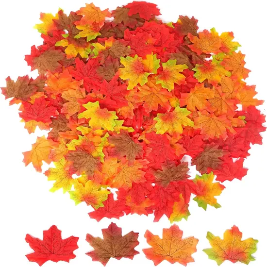 00PCS 8cm/3.1inch Assorted Color Artificial Maple Leaves {4}