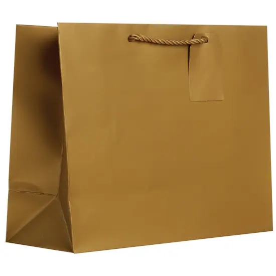 Pack/6: Matte Metallic Gold Gift Bag - 12-1/2 x 5 x 10" {1}