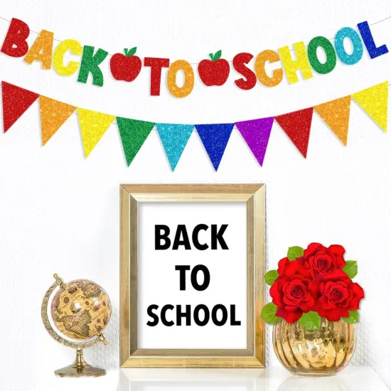 Glitter Back to School Banner and Colorful Glittery {2}