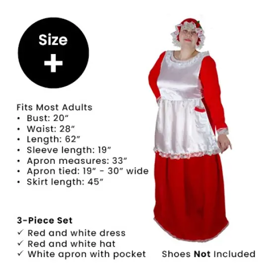Northlight Women's Mrs. Claus Costume Set - Plus Size White {5}
