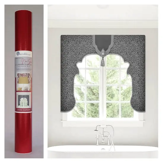 Ornate Lambrequin Valance Kit &ndash; Make Perfectly Shaped Scalloped Window Treatments Without Sewing {1}