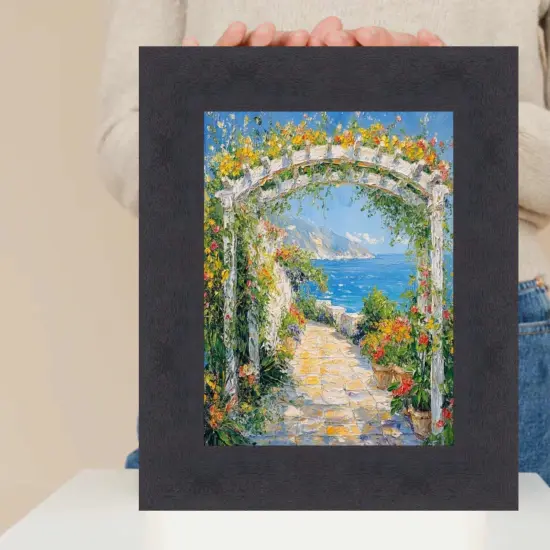 Contemporary Cappuccino Cafe Wood Picture Frame 36x36 frame {7}