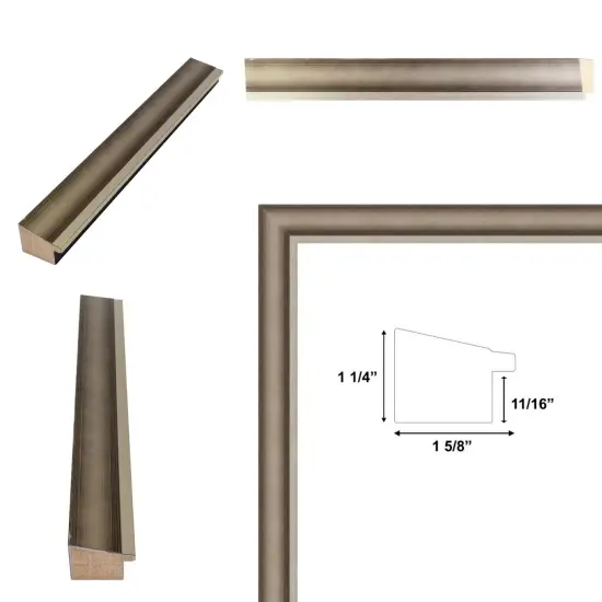 Industrial Silver Metal Slope Picture Frame 26x26 frame {2}