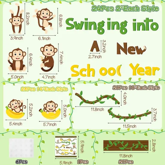 92Pcs Wild Monkey School Bulletin Board Set {2}