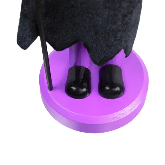 Northlight Witch Halloween Nutcracker with Broom - 14" - Black and Purple {7}