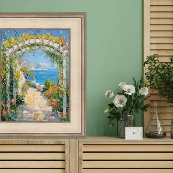 Wide Silver Leaf Flat Panel Picture Frame 36x48 frame {5}