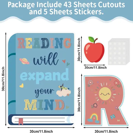 43 Pcs Reading Bulletin Board Sets -Boho {2}
