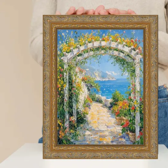 Victorian Antique Gold Orante Picture Frame 14x14 frame {7}