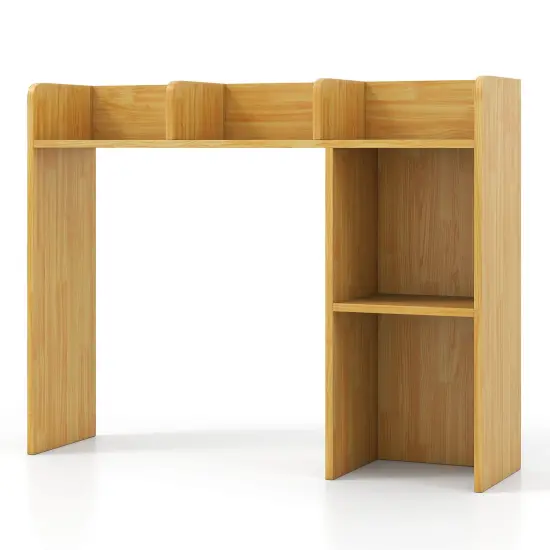 Costway Desk Bookshelf Desktop Storage Organizer Display Shelf Rack Dorm Office Natural/White/Brown {11}