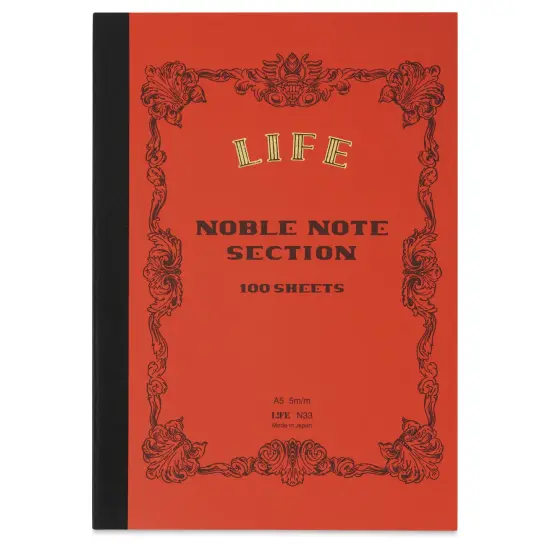 Life Noble Notebook - 6" x 8", A5, Orange, Grid {1}