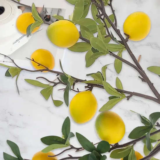 37.4 Inch Artificial Lemon Fruit Branches - 3PCS {4}