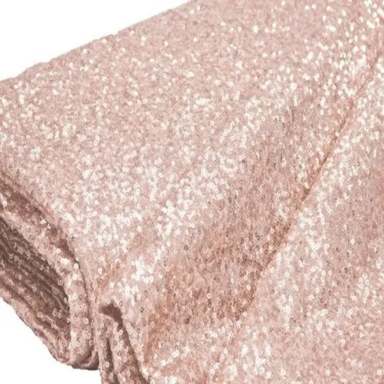 1 Yard Blush Rose Gold Spangle/Glitz Sequins Fabric 55 Inch Width {1}
