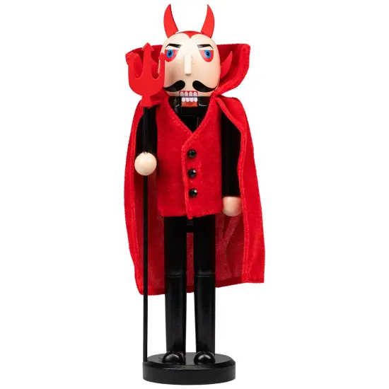 Northlight Devil with Pitchfork Halloween Nutcracker - 14" - Red and Black {3}