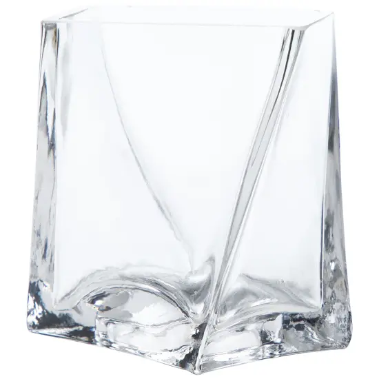 Northlight Dual Purpose Twisted Glass Candle Holder Vase - 4.25" Clear {3}