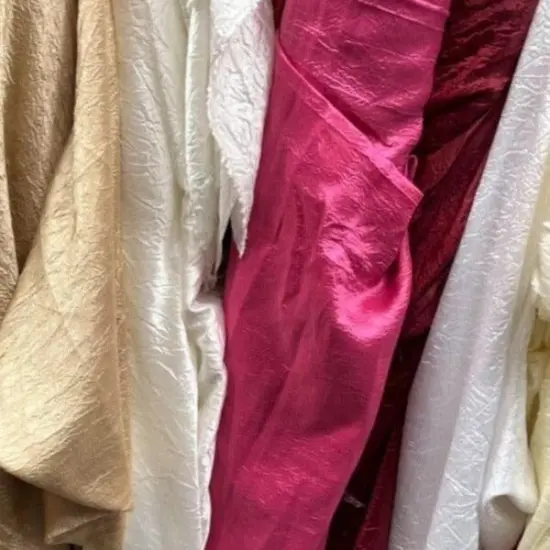 1 Yard Extra-Wide Crush Satin Fabric for Backdrops & Event Decor 120" Width White {2}
