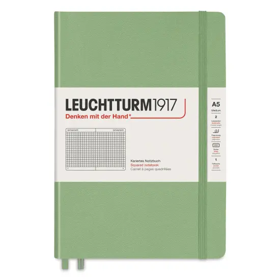 Leuchtturm1917 Squared Hardbound Notebook - Sage, 5-3/4" x 8-1/4" {1}