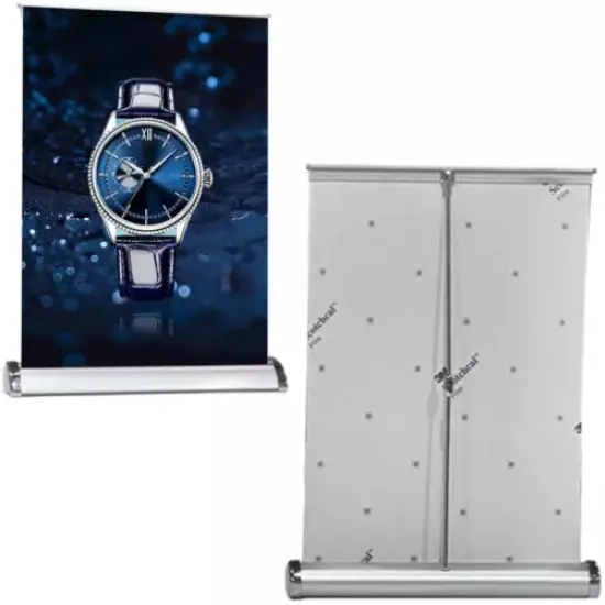 Desktop Mini Retractable Roll Up Banner Stand 8.5"x11" / A4 Table Top {2}