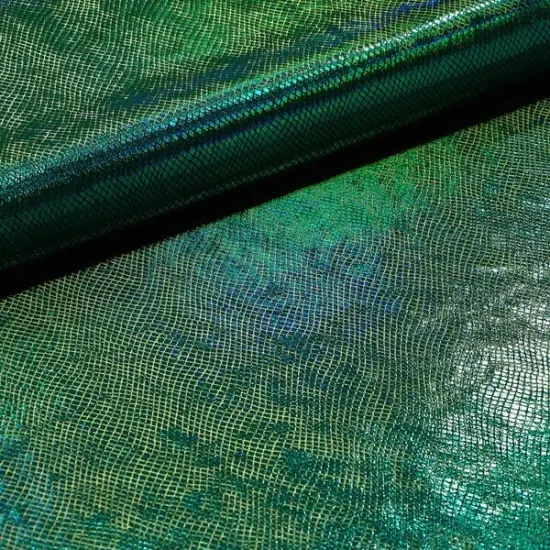 Cobra Foil Printed Stretch Velvet Fabric Dim Blue {7}