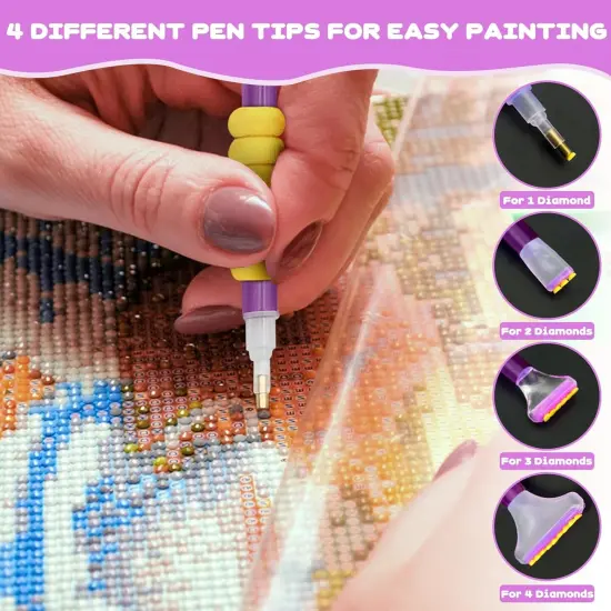 45PCs DIY Diamond Painting Tools and Accessories Kit for Kids Adults, Complete Diamond Art Tools with Diamond Art Pens Tweezers Glue Diamond Correction, Diamond Painting Accessories {2}