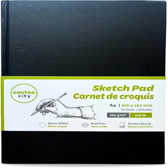 A4 Sketchbook (210x297mm / 100 Pages) Professional Grade Artists Sketch Book {1}