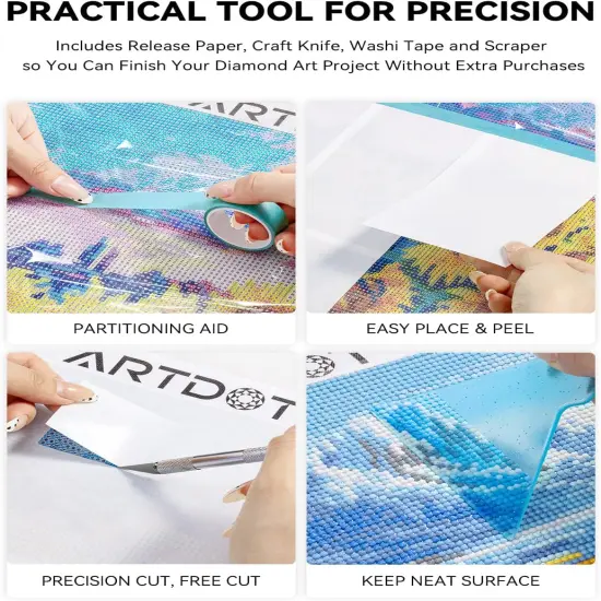 200-Piece Double-Sided Non-Stick Release Paper for Diamond Art Kits, 15x10 cm Thickened Cover Replacement Paper as Diamond Painting Accessories and Tools {3}