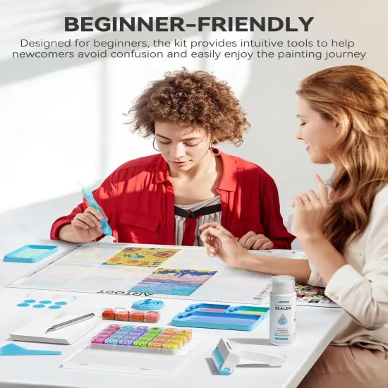 Inclusive Diamond Art Accessories Kits for Adults, Diamond Painting Tools with Bead Organizers and Storage Pens Sealer Roller Diamond Art Supplies for Beginners {2}