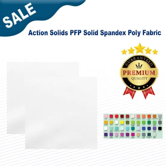 Action Solids PFP Solid Spandex Poly Fabric White {2}