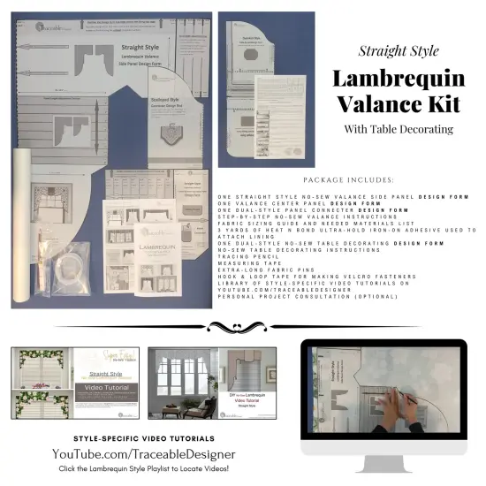 Straight Lambrequin Valance Kit &ndash; Make Custom No-Sew Rod-Pocket Window Treatments Without Sewing {3}