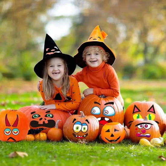62Pcs Halloween Pumpkin Decorating Stickers {5}