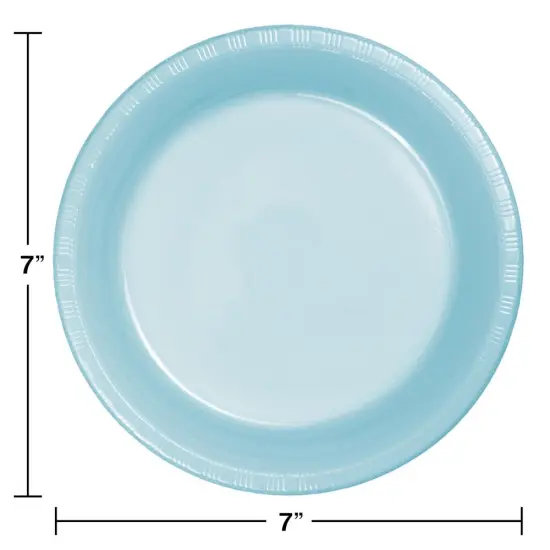 240 pc Bulk Pastel Blue 6.75 inch Plastic Dessert Plates {3}