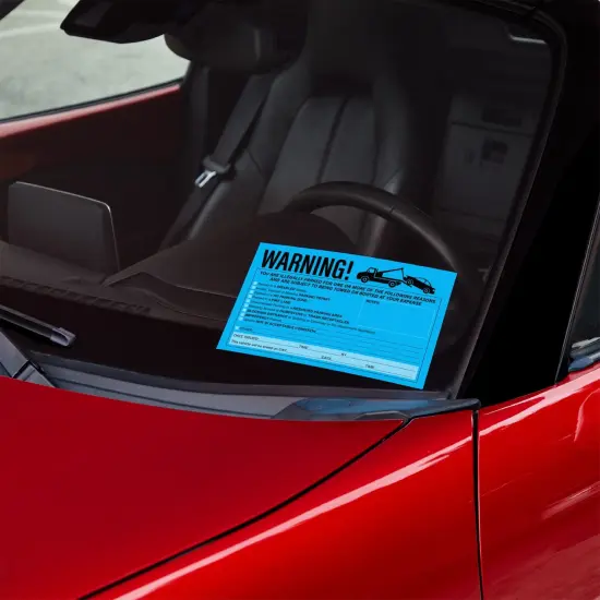 50-Pack Parking Violation Stickers, You are Illegally Parked Adhesive Tow Sign Tickets, Bulk Set of 5x8 Blue No Parking Car Warning Towed Notice Labels, Tags for Vehicle Window {3}