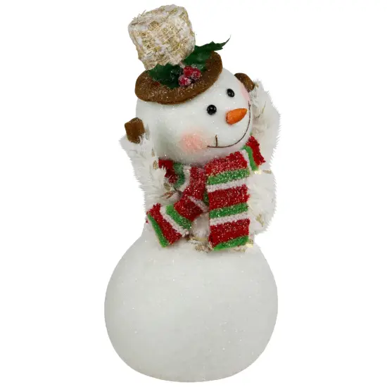 Northlight Smiling and Waving Snowman Christmas Figurine - 11.25" White {6}