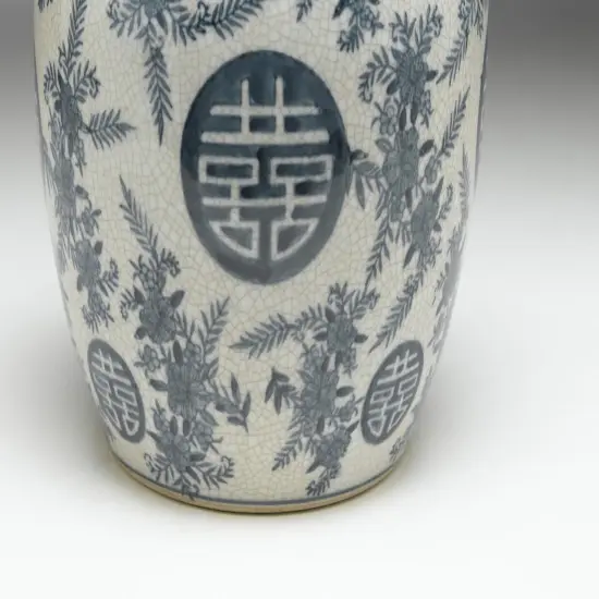 AA Importing 59761 Blue And White Round Jar With Lid {3}