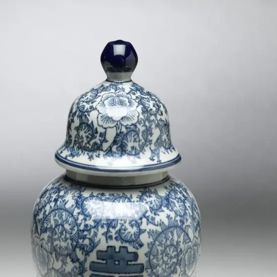 AA Importing 59733 Antiqued Pale Green And Blue Ginger Jar With Lid {4}