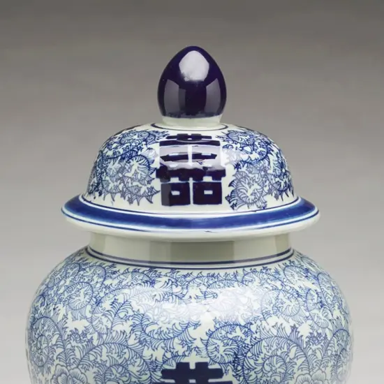 AA Importing 59759 18 Inch Blue & White Ginger Jar {4}