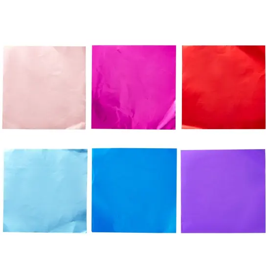 Aluminum Foil Wrappers for Candy and Chocolate (4 In, 10 Colors, 1000 Sheets) Multicolor {4}