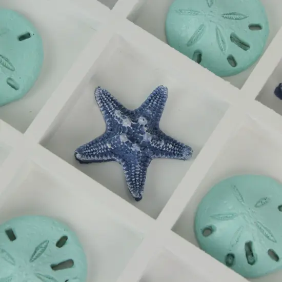 Blue Sand Dollar and Starfish Tic-Tac-Toe Game &ndash; Beach-Themed Accent Piece {4}