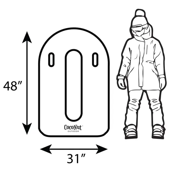 CocoNut Outdoor: Orange Cyclone Toboggan Snow Sled - 48x31" Blue-Black-White - Winter Inflatable, Cold Resistant PVC, 200lb Cap, Kids-Teens-Adults 8+ {4}