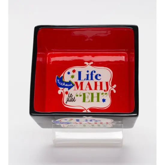 Ceramic Life Without Mahj Is Just "EH" Bowl, Home Decor, Kitchen Decor, Game Room Decor, Mahjong Player Gift {4}