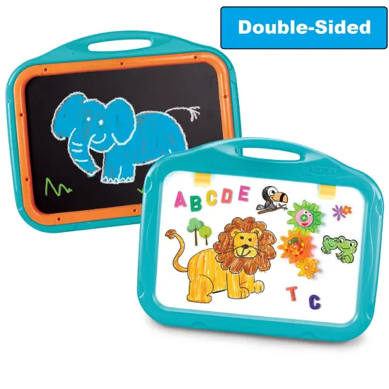 Crayola: Ready-To-Create: Magnetic Board Playset - Blue, Animal Themed - Double-Sided, Dry-Erase/Chalk, Letters & Numbers, Stickers & Gears, Kid 3+ {4}
