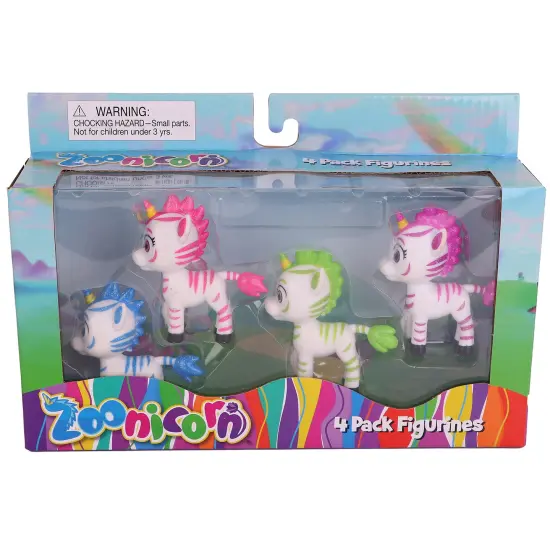 Zoonicorn: 4 Pack Figurines - 2.75" Character Miniatures, Playset Includes Aliel-Ene-Promi-Valeo, Magical Dreamland Toy Figures, Play-Display, Kid 3+ {3}
