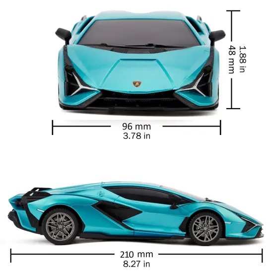 CMJ RC Cars: Lamborghini Si&aacute;n FKP 37 - Blue - 1:24 Scale, Remote Control Radio Vehicle, 2.4 Ghz, LED Headlights, Indoor-Outdoor Racing Toy, Licensed {3}