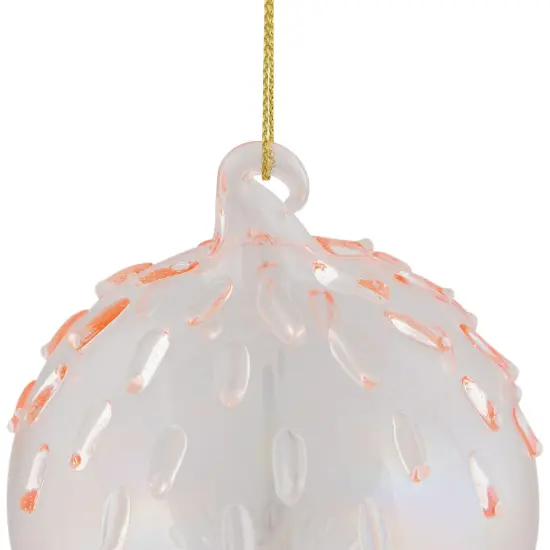 Northlight Textured Fused Glass Christmas Ball Ornament - 3" - Transparent Pink {6}