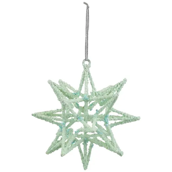 Northlight Starburst 3-D Glittered Christmas Ornament - 6.75" - Seafoam Green {3}