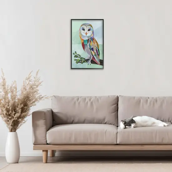 Stupell Industries Barn Owl with Boho Pattern Framed Giclee, design by Lisa Morales {2}