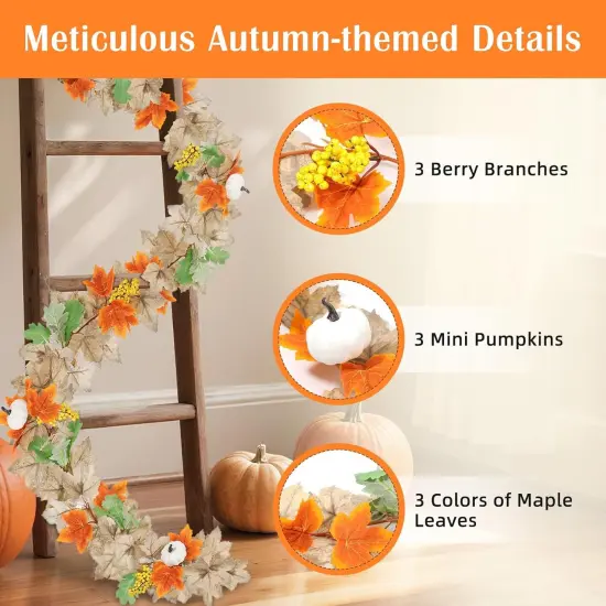 6 ft Fall Garland (	Dry Yellow) {2}