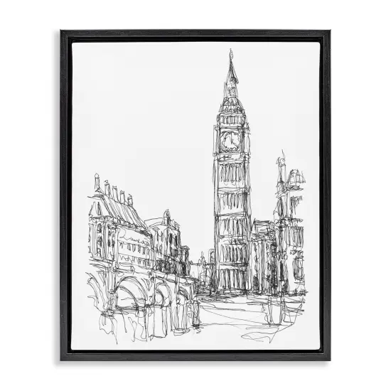 Stupell Industries Parisian Cityscape Sketch Floating Frame, design by Ethan Harper {1}