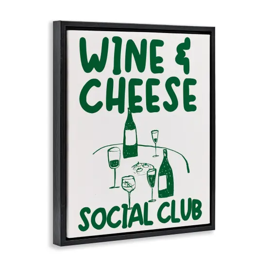 Stupell Industries Wine & Cheese Social Club Floating Frame Design by House of Lulu {3}