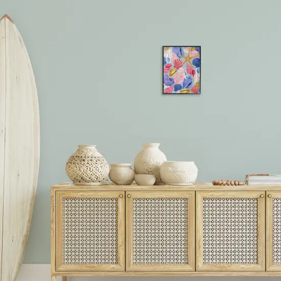 Stupell Industries Bright Seashells Assortment Framed Giclee Wall Art Design by Arrolynn Weiderhold {8}